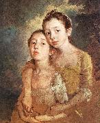 GAINSBOROUGH, Thomas The Artist s Daughters with a Cat Spain oil painting artist